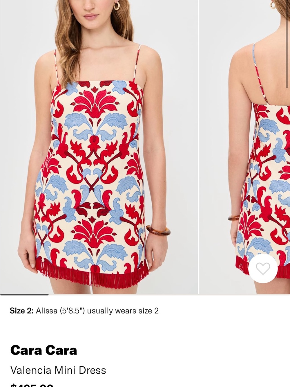 Cara Cara Floral Fringe Mini Dress in Red, Light Blue, Cream